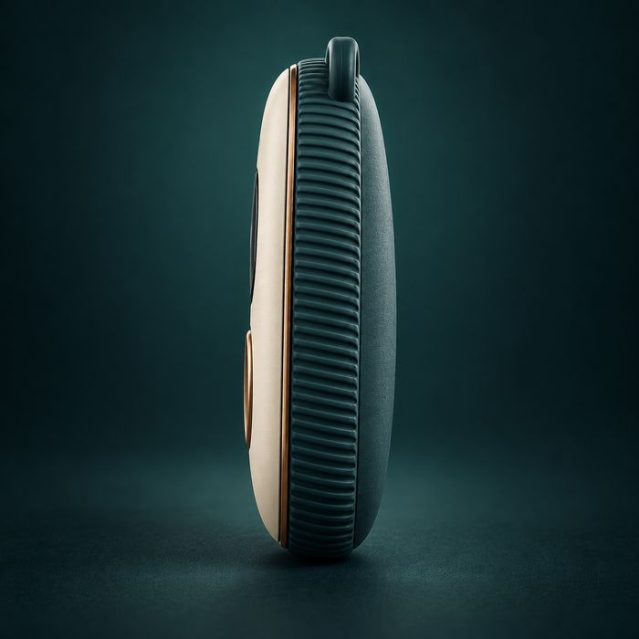 Side of the device showing a small amber light